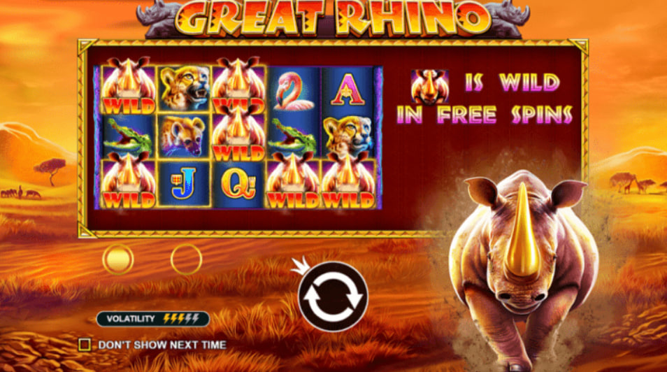 Great Rhino Slot wild symbols
