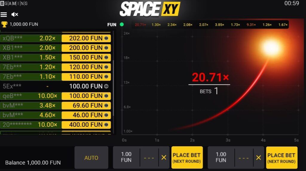 Space XY Slot features